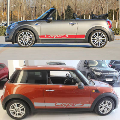 2pcs Car Door Side Decal Car Styling Stickers Racing Stripes Decoration For MINI Cooper One S JCW F57 F56 Hatchback Accessories