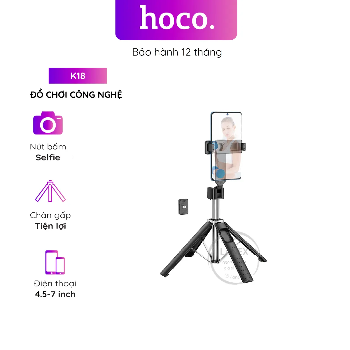 Đồ Chơi Công Nghệ Hoco K18 Gậy Chụp Hình Selfie Bluetooth V4.0 Kèm ...