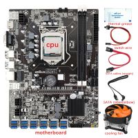 B75 12 GPU Mining Motherboard+CPU+Fan+Thermal Grease+Switch Cable+2X SATA Cable 12 USB3.0 Slot LGA1155 DDR3 RAM SATA3.0