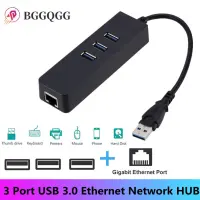 USB HUB RJ45 Adapter 3 Ports USB 3.0 2.0 HUB USB to Rj45 Lan Network Card Adapter for MacBook Laptop Computer Accessories