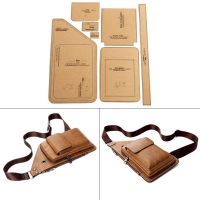 1Set DIY Kraft Paper Template Creative Mens Chest Bag Backpack Messenger Bag Leather Craft Pattern DIY Stencil Sewing Pattern