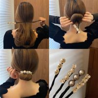 ◙▪ Lady Pearl Shell Flower Hairpin Foldable Hair Rope Wedding Banquet Party Hairband Fixed Ponytail Hair Accessories Women Jewelry