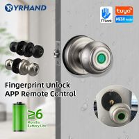 Tuya Bluetooth High security easy install cylindrical electronic self locking keyless digital smart door knob lock