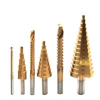 6Pcs Step Drill Bit Slot Broaching Saw Drill Set Countersink for Metal Wood 4-12/20/32mm Wood Cutter Set