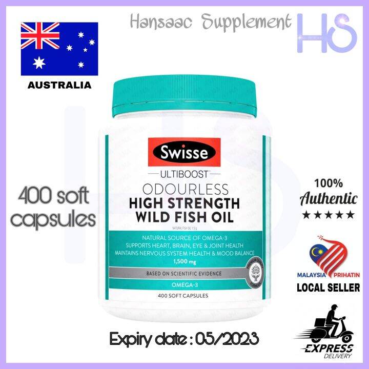 Swisse Australia Omega3 Odourless High Strength Wild Fish Oil 1,500mg