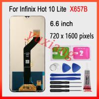 จอ LCD แบบดั้งเดิมสำหรับ Infinix Hot 10 Lite X657B LCD หน้าจอสัมผัสแผงหน้าจอทัชสกรีน