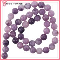 LUCKY HAIRACC 47 PCS ขัดเงาเงางาม ลูกปัดหินธรรมชาติ สีม่วงสีม่วง เรียบเนียน ลูกปัด lepidolite สีม่วง ทำเครื่องประดับ DIY 8mm คะ ลูกปัดอัญมณีธรรมชาติ กำไลข้อมือสร้อยข้อมือ