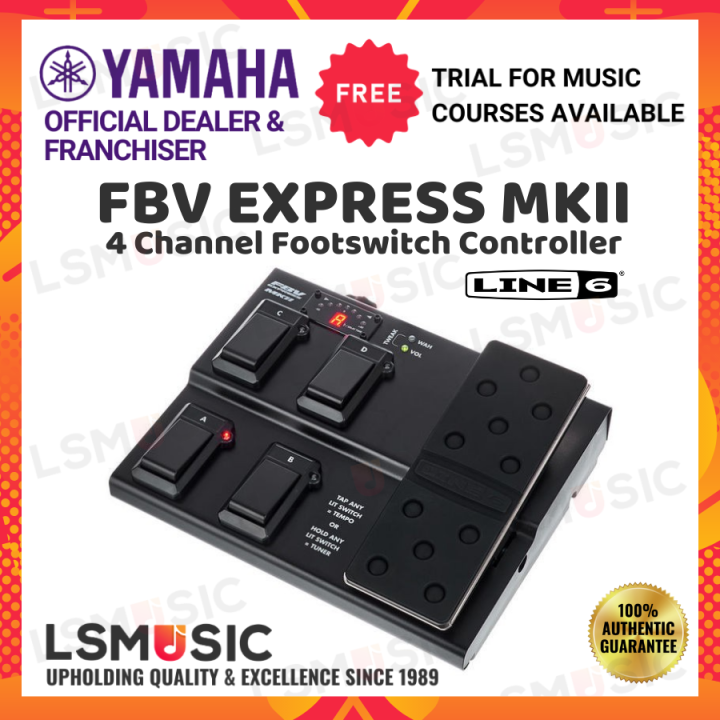 LINE 6 FBV EXPRESS MKII 4 Channel Foot Controller With FullSized Expression Pedal Footswitch
