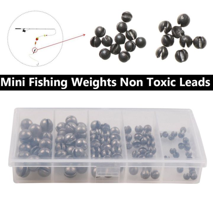 LTK376111 100Pcs Round Shot Weights Additional Weight Sinker Fishing Lead  fall Hook Connector opening Mouth