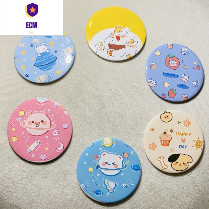 Mini Mirror Cartoon Mirror Pocket Mirror Kawaii Cute Round Mirror *EMC.2021* Lazada PH