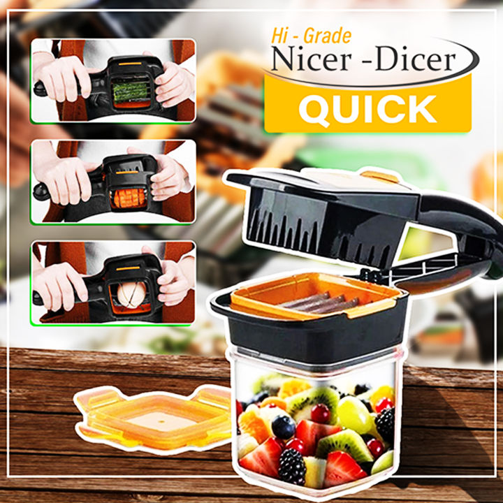 Multicolor Plastic Vegetable Dicer Chopper 5 in 1 Slicer with