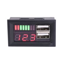 Ultrarich LED Digital Voltmeter เครื่องวัดแรงดันไฟฟ้าโวลต์ Dual USB 5V 2A สำหรับ DC 12V Car