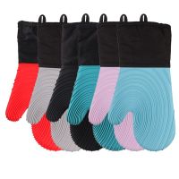 Nordic High Temperature Microwave Oven Gloves Non-slip Thickening and Cotton Silicone Insulation Baking Gloves JYZ Potholders  Mitts   Cozies