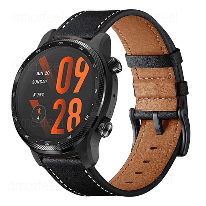 ร้อน-สายนาฬิกาหนังแท้20มม-22มม-สำหรับ-ticwatch-e2-e3-s3สายสมาร์ทวอท์ชสำหรับ-ticwatch-pro-3-ultra-gps-lte-4g