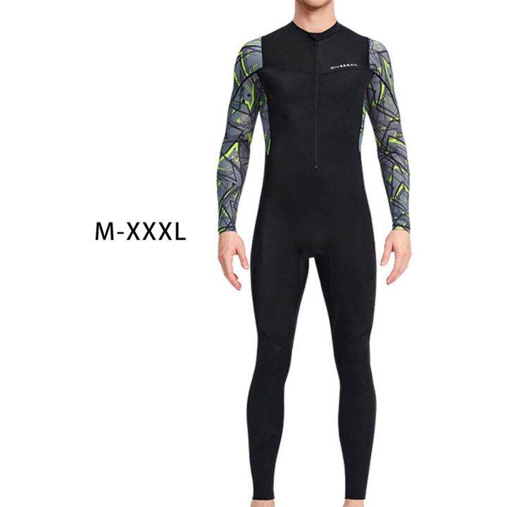 men-scuba-wetsuit-front-zip-diving-rash-guards-surfing-swimming-scuba