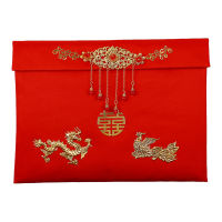 ซองใส่เงินของขวัญการออกแบบพู่ผ้าที่สวยงามซองจดหมายสีแดงแบบดั้งเดิมสำหรับงานแต่งงาน