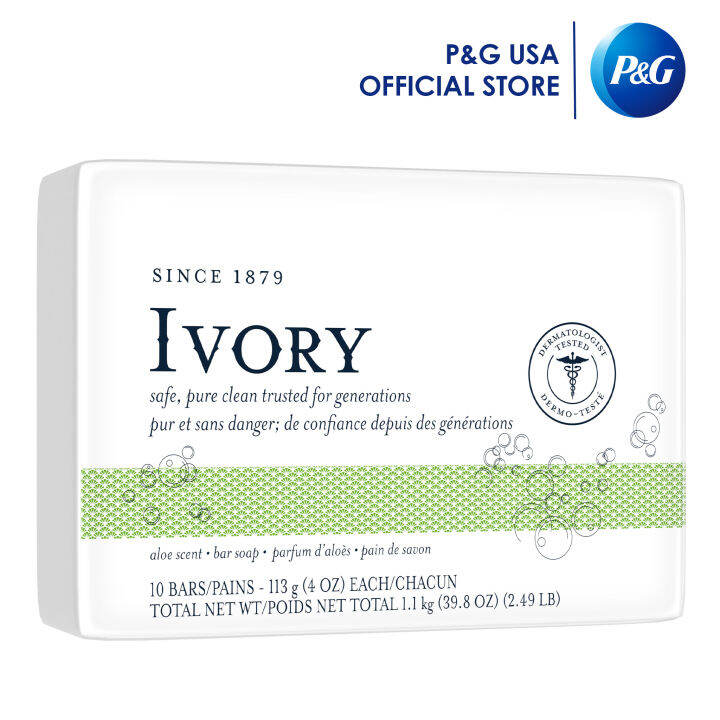 Ivory Bar Soap Aloe 113g x 10's Lazada PH
