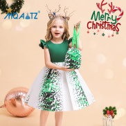 MQATZ Váy Giáng Sinh Lễ Hội Cho Bé Gái Quần Áo Trẻ Em Trang Phục Công Chúa