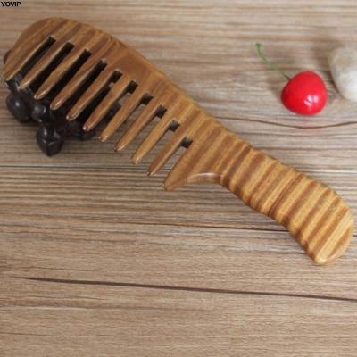 1Pc Natural Head Massager Hair Combs Handmade Wooden Sandalwood Wide Tooth Wood Comb Hair Care