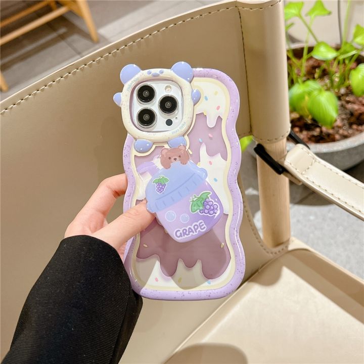 new-style-phone-case-เคสซิลิโคนลายคลื่นพร้อมกล้องรูปหมี3d-สตรอเบอร์รี่องุ่นสำหรับ-iphone-14-pro-max-11-12-pro-13-pro-max-xr-เคสโทรศัพท์น่ารัก