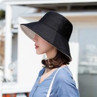 หมวกหมวกปานามา K174 Topi Bucket สองด้านสำหรับผู้หญิงหมวก Topi Bucket ปานามา Sombrero กระบังแสงกันแสงยูวีสำหรับฤดูร้อน