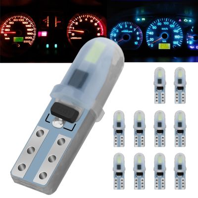 【CW】1/10PCS T5 Led Bulb W3W W1.2W Car Interior Light Indicator Dashboard Gauge Instrument Wedge Lamp Auto Signal Light 12V White Red