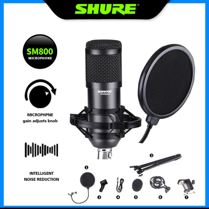 shuer-v8-sound-card-sm800-condenser-microphone-รุ่น-ใหม่-ไมโครโฟนไลฟ์สด-ซาวด์การ์ด-ไมค์คอนแดนเซอ-ไมค์-ไมค์เกมมิ่ง-ไมค์ไลฟ์สด-ไมค์อัดเสียง