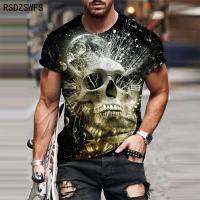 Summer 3D printing Classic Skull Men T-Shirt Fashion O-Neck Casual All-Match Short Sleeve Oversized T-Shirt Street Selling Tops