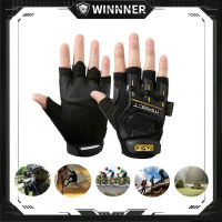 【WINNNER】กลางแจ้งยุทธวิธี Fingerless ถุงมือทหารกองทัพยิงเดินป่าล่าสัตว์ปีนเขาขี่จักรยานยิมขี่จักรยานถุงมือครึ่งนิ้ว