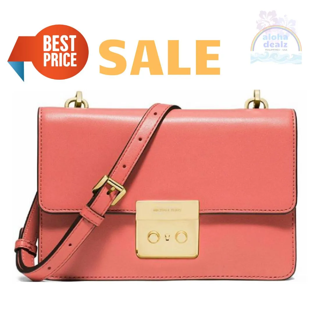 Michael Kors Sloan Pink Grapefruit MK Signature Gusset Small Crossbody Bag  | Lazada PH