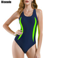 Riseado Sports Swimsuit for Women Comitive Swimwear Racerback Womens Bodysuit 2022 Patchwork Swimming Suit Summer