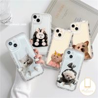 เคสโทรศัพท์มือถือคู่รัก แบบพลาสติก Tpu นิ่ม ใส กันกระแทก ลายแมวน่ารัก สร้างสรรค์ สําหรับ iPhone 12 14 13 XR X 7 8 6 6s XS