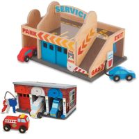 [2-4ชั้น] ที่จอดรถ ที่ล้างรถ &amp; ปั๊มน้ำมัน เติมน้ำมัน Melissa &amp; Doug Service Station Set หลากรุ่น 9271/4607  วิวดีใน Amazon USA ลูกเล่นเพียบ สนุกกับรถ