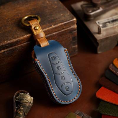 Luxury Genuine Leather Key Case Cover Fob for Geely Coolray Atlas Gs Vision X6 GC9 Car Accessories Keychains Holder Bag Handmade