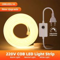 Dimmable COB LED Neon Light Strip Sign 220V RA90 Waterproof Outdoor Garden Lamp FOB Tape Ribbon For Room Closet Backlight LED Strip Lighting