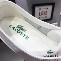 Ready Stock Lacoste Shoes Women Lacoste Shoes Flat Leather Casual Shoes Fashion Comfortable Slip on Casual White Shoes