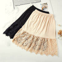 ผู้หญิงกระโปรง Extender เข่าลูกไม้เย็บลื่น Hollow ความยาว A-Line Half Extenders Underskirt ticoat Extender Gonne Hite กระโปรง