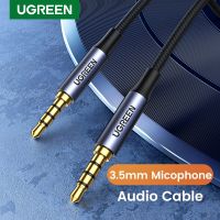 Ugregreen สาย Aux 4ขั้ว TRRS 4-ตัวนำตัวผู้ไปยังตัวผู้แจ็คสเตอริโอ Hifi รองรับไมโครโฟน Ftion สายออดิโอ