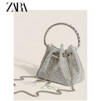 ZARAˉ bag ladies 2023 new tassel summer high-end sense bright diamond sequins chain one shoulder Messenger bucket bag