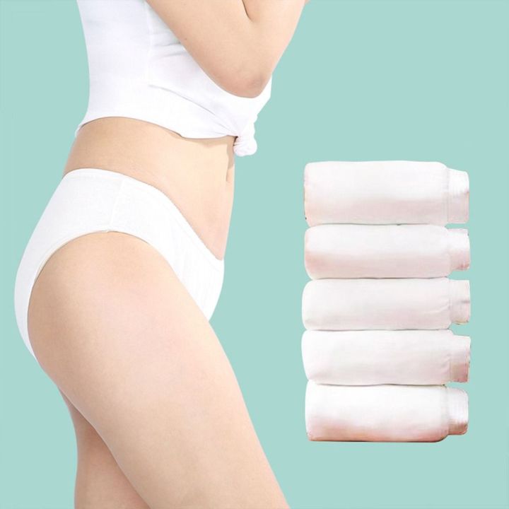 5pcs Women Disposable Underwear Soft Stretchy Breathable Pure Cotton Panties  For Pregnant Women Travel Colorful Pure Cotton