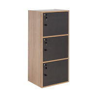 Wooden cabinet locker  3 tier, size 42 x 29 x 89 cm.