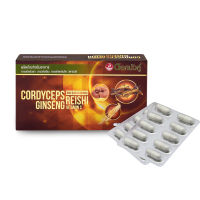 Cordyceps Ginseng Reishi Vitamin C ดอกบัวคู่ ถั่งเช่าสกัด โสมสกัด หลินจือสกัด วิตามินซี 10 แคปซูล