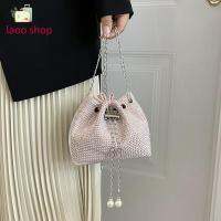 LAOO Tas Kosmetik แบบคลาสสิกกระเป๋าถือสะพายไหล่กระเป๋าคาดลำตัวติดเพชรเต็มใบผ้าประดับเลื่อมกระเป๋าสะพายไหล่สายโซ่แบบรูดกระเป๋าถือถุงกระเป๋าคุณภาพดีขนาดเล็กกระเป๋าถือหญิง