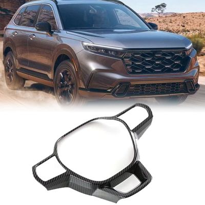 Car Carbon Fiber Steering Wheel Panel Cover Trim Frame Sticker for Honda CR-V CRV 2022 2023