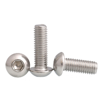 20pcs Mushroom Half Round Head Screw M4 M5 M6 Allen Bolt Hexagon Socket Hex Head Bolt GB70.2 A2 304 Stainless Steel  L=12-45mm Nails Screws  Fasteners