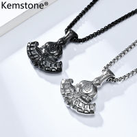 Kemstone เครื่องประดับสร้อยคอจี้ชุบเงินสีดำวินเทจสำหรับผู้ชาย