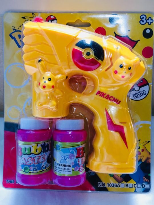 pokemon-bubble-ปืนเป่าฟองสบู่รูปรถโปเกม่อน-ใส่ถ่าน-aa-3ก้อน-มีไฟ-มีเสียง