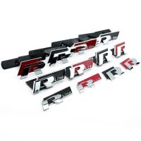 Modified 1pcs R Rline Metal Steel Front Grille Emblem Logo With Screw Set/R Rline 3D Metal Car Emblem Badge Stickers