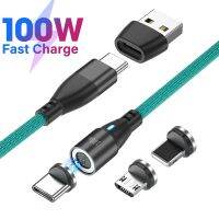 [KOLT Digital] AUFU 100W Magnetic USB Fast Charging Micro Type C Cable สำหรับ Samsung Quick Charge สำหรับ Macbook Data Charge Cable สำหรับ iPhone 13 12