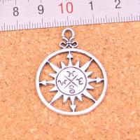 34Pcs Antique Silver Plated circle compass Charms Diy Handmade Jewelry Findings Accessories 36*27mm